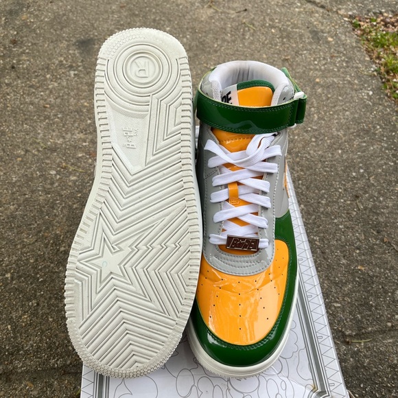 A Bathing Ape Bape Sta Mid Green Grey Orange - Picture 5 of 5